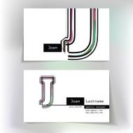 Business card design with letter J N2