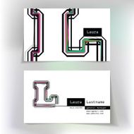 Business card design with letter L N2