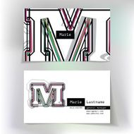 Business card design with letter M N2