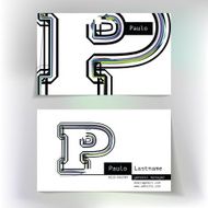 Business card design with letter P N2