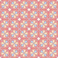 seamless blue and orange floral pattern
