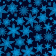 abstract flowers blue seamless pattern eps10