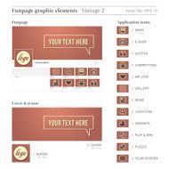 SOCIAL MEDIA FUNPAGE ELEMENTS vintage 2 N2