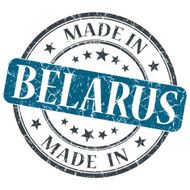 made in BELARUS blue grunge stamp isolated on white background