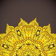 Vector texture background with abstract gold flowers N2