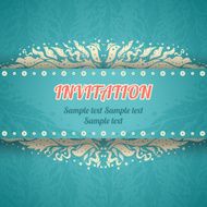 Beautiful floral invitation card in vintage style Vector illust N2