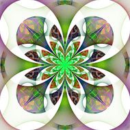 Beautiful abstract flower in gray green and purple