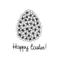 Easter greeting card with flowers in form eggs N2