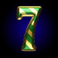vector golden and green letter 7