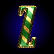 vector golden and green letter z