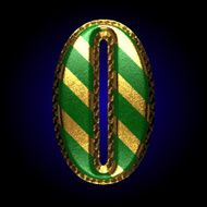 vector golden and green letter