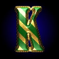 vector golden and green letter k