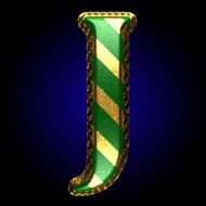 vector golden and green letter j