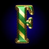 vector golden and green letter f