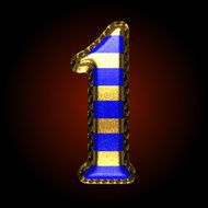 vector golden and blue letter 1