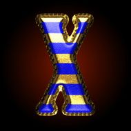 vector golden and blue letter x