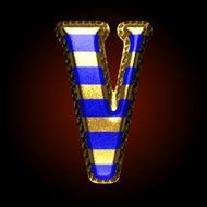 vector golden and blue letter v