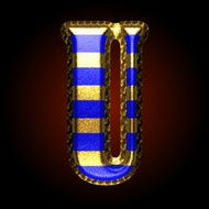 vector golden and blue letter u