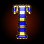 vector golden and blue letter t