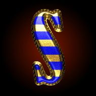 vector golden and blue letter s