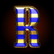 vector golden and blue letter r