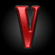 vector red plastic figure v