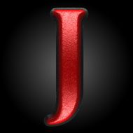 vector red plastic figure j