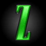 vector green plastic figure z