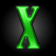 vector green plastic figure x