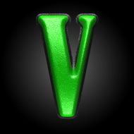 vector green plastic figure v