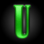 vector green plastic figure u