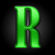 vector green plastic figure r