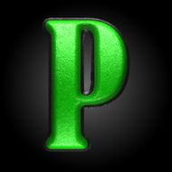 vector green plastic figure p