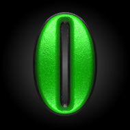 vector green plastic figure o