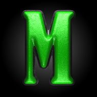 vector green plastic figure m