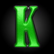 vector green plastic figure k
