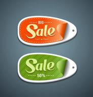 Orange and Green Labels paper for sale