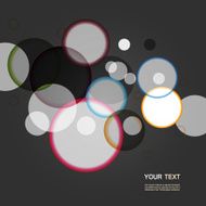 Vector white circles on a dark background