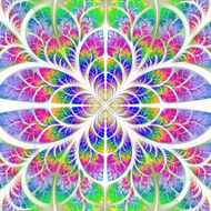 Multicolor fabulous fractal pattern Collection - tree foliage N3
