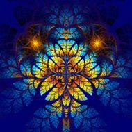 Multicolor fabulous fractal pattern Collectiont - tree foliage N3