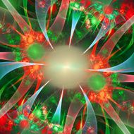 Beautiful fractal pattern in green and red