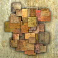 3d fragmented multiple color square tile grunge pattern backdrop N4