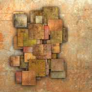3d fragmented multiple color square tile grunge pattern backdrop N5