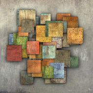 3d fragmented multiple color square tile grunge pattern backdrop N9