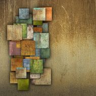 fragmented multiple color square tile grunge pattern backdrop N2