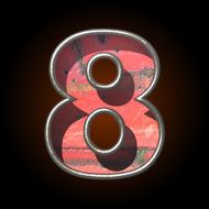 Vector old metal letter 8