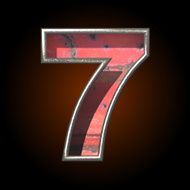 Vector old metal letter 7