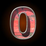 Vector old metal letter 0