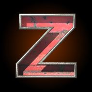 Vector old metal letter z