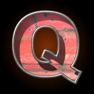 Vector old metal letter q